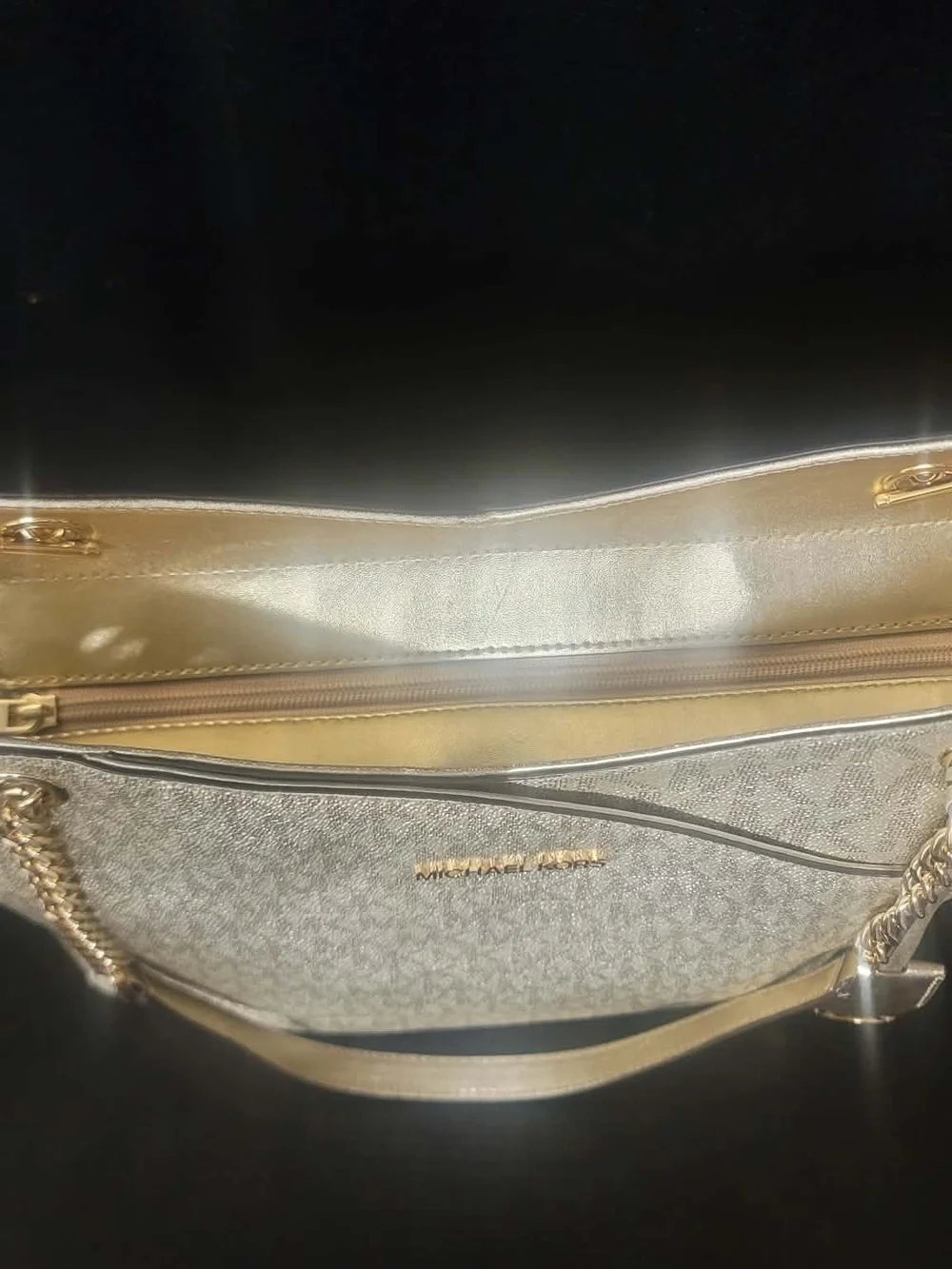 Michael Kors Gold Tote Bag with Chain Handles